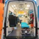 Ambulancia en la A-424 de Pozoblanco