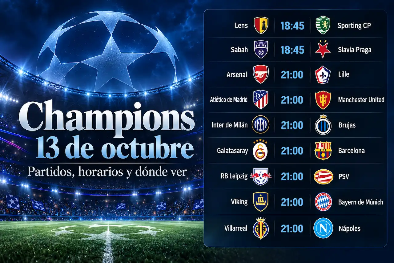 Champions hoy 13 de octubre