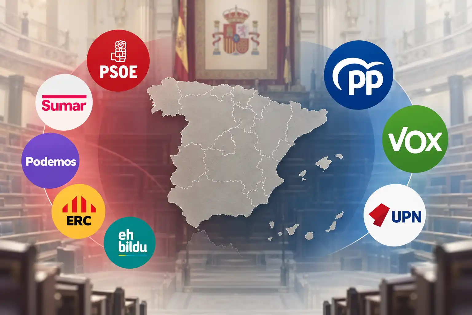 Partidos de izquierda y derecha en España