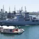 buques de guerra Australianos en un puerto